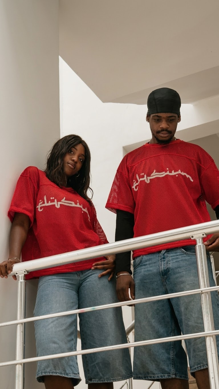 Editorial campaign portrait on a Lagos rooftop at dusk